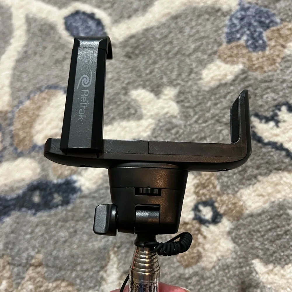 Black Selfie Stick with Wired Connection